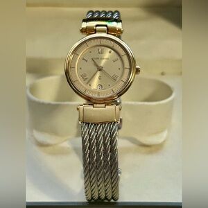 Philippe Charriol Cable Watch Two Tone Gold Plated Quartz Date